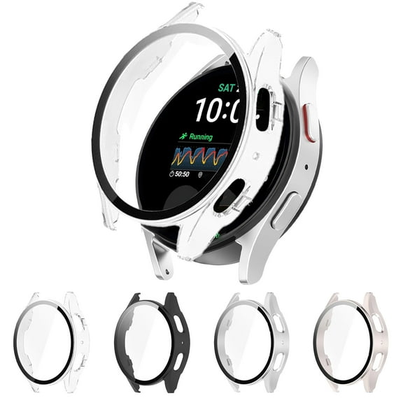 AYAMAYA for Samsung Galaxy Watch 7 Screen Protector Case 40mm Hard PC Bumper & Tempered Glass Protective Film for Galaxy Watch 7 40mm Accessories