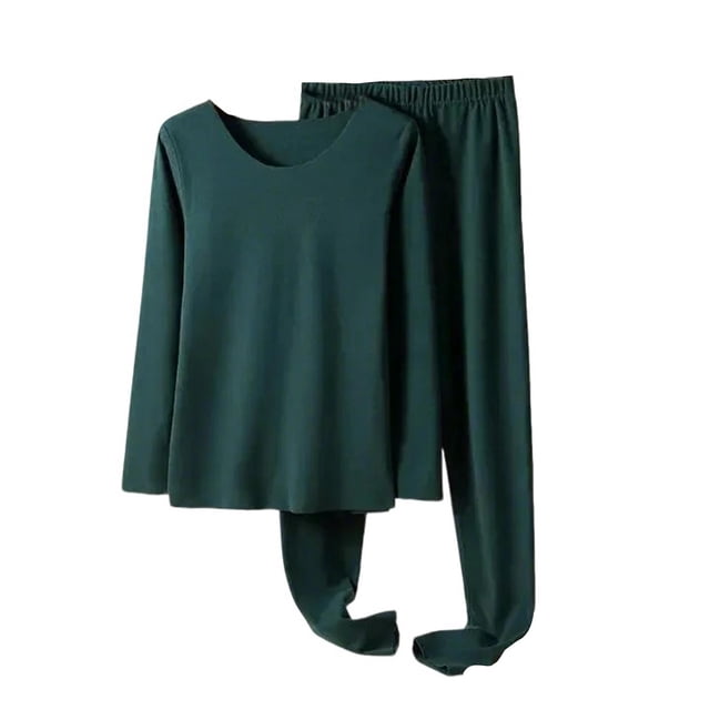 RKSTN Ensembles de Pyjama pour Femmes Mode Couleur Unie Col Rond Vêtements de Maison Chauds et Confortables