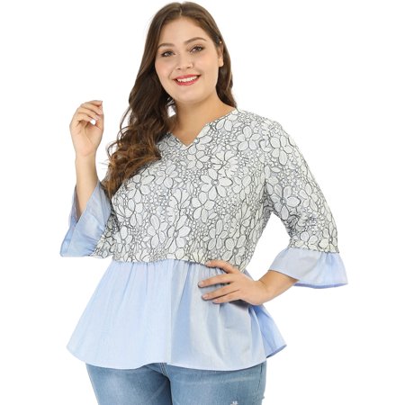 plus size peplum top with sleeves