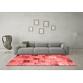 thumbnail image 3 of Ahgly Company Indoor Square Patchwork Red Transitional Area Rugs, 4' Square, 3 of 4