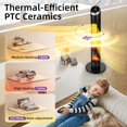 thumbnail image 4 of 38" Space Heaters for Large Room, 1500 W Electric Heater with Thermostat, 24H Timer, 500 sq.ft Tower Heaters with 80°Oscillation, Tip-over & Overheat Protection for Indoor Use(Black), 4 of 9
