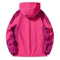 thumbnail image 4 of iHPH7 Womens Fall Jackets Women Fall Clothes Raincoats for Women with Hood Fall Coats Outdoor Jacket Windbreaker Jacket Women Waterproof Trench Coat Women Hot Pink XL, 4 of 9