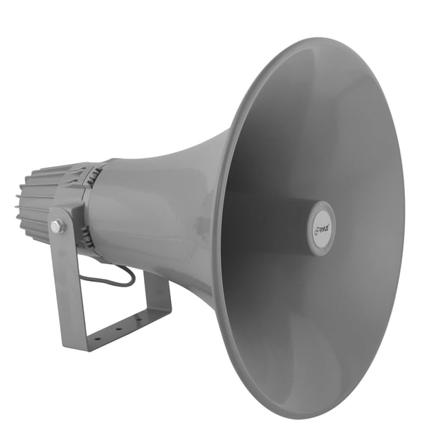 Altavoz PA Horn Pyle para exteriores de 80 W con carcasa de aluminio, color gris