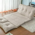 thumbnail image 2 of Fold Down Sofa Bed Floor Couch Adjustable Folding Modern Futon Chaise Video Gaming Lounge Convertible Upholstered Memory Foam Padded Cushion Guest Sleeper Chair, Fully Assembled, Beige, 2 of 7