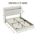 thumbnail image 3 of Queen Size Upholstered Platform Bed Frame with Floating Design, Features RGB Color-Changing LED Lights, Charging Station & Tall Storage Headboard, No Box Spring Needed, 3 of 9