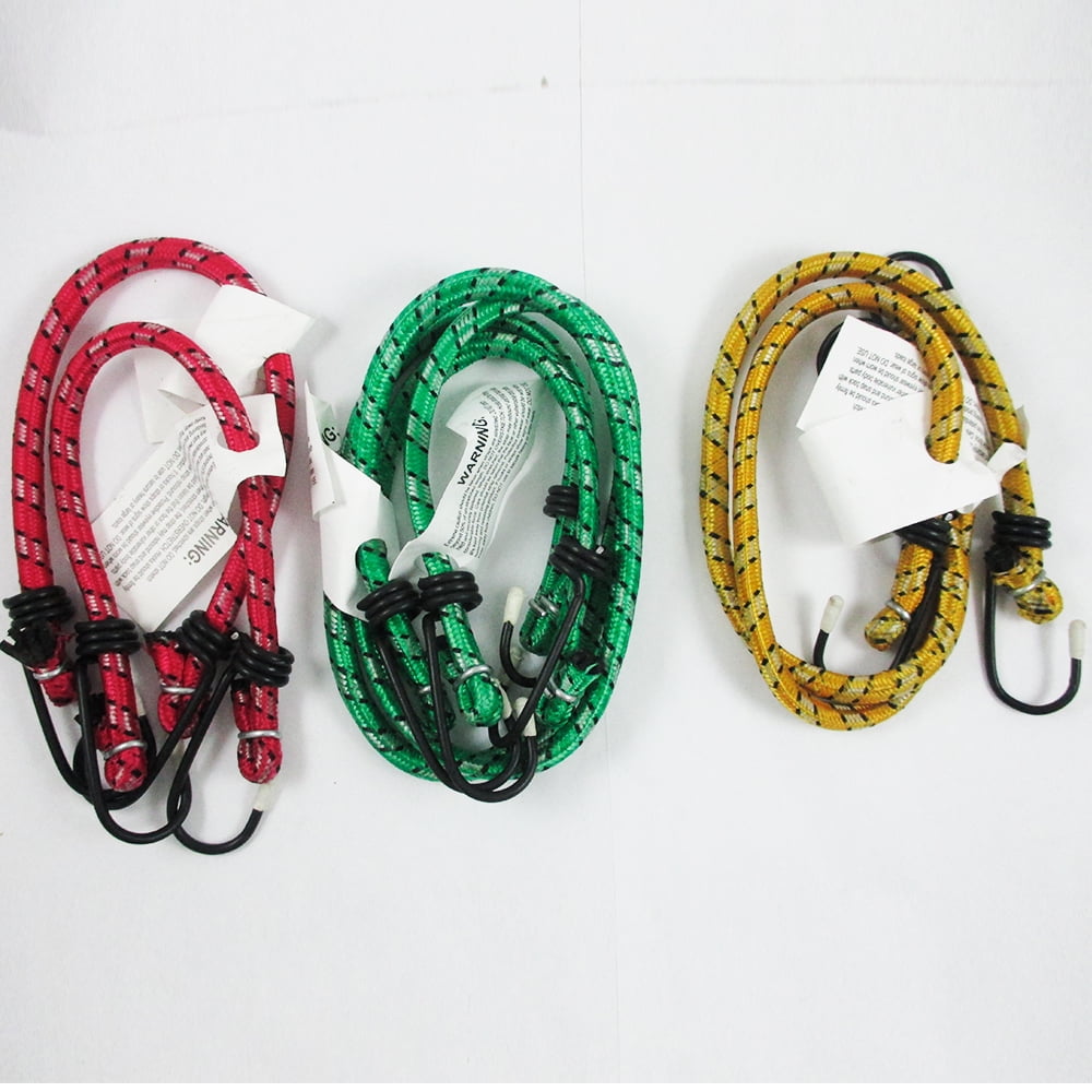 6 PIECE ASSORTED RUBBER BUNGEE CORD STRAPS 24" 18" 12" Elastic Tarp Tie Down 