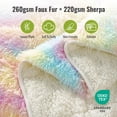 thumbnail image 3 of Sivio Weighted Blanket for Adults Queen Size, Reversible Heavy Blanket for Couch Sofa Bed, Long Plush Faux Fur & Fluffy Sherpa, Helps Better Sleep, 60" x 80" 20lbs Rainbow, 3 of 9