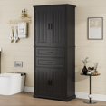 thumbnail image 2 of Storage Cabinet with Multi-Functional Storage Space, 2 Drawers with Slide Rails and Adjustable Shelf for Kitchen, Bathroom, Dining Room, Living Room, Black, 2 of 9