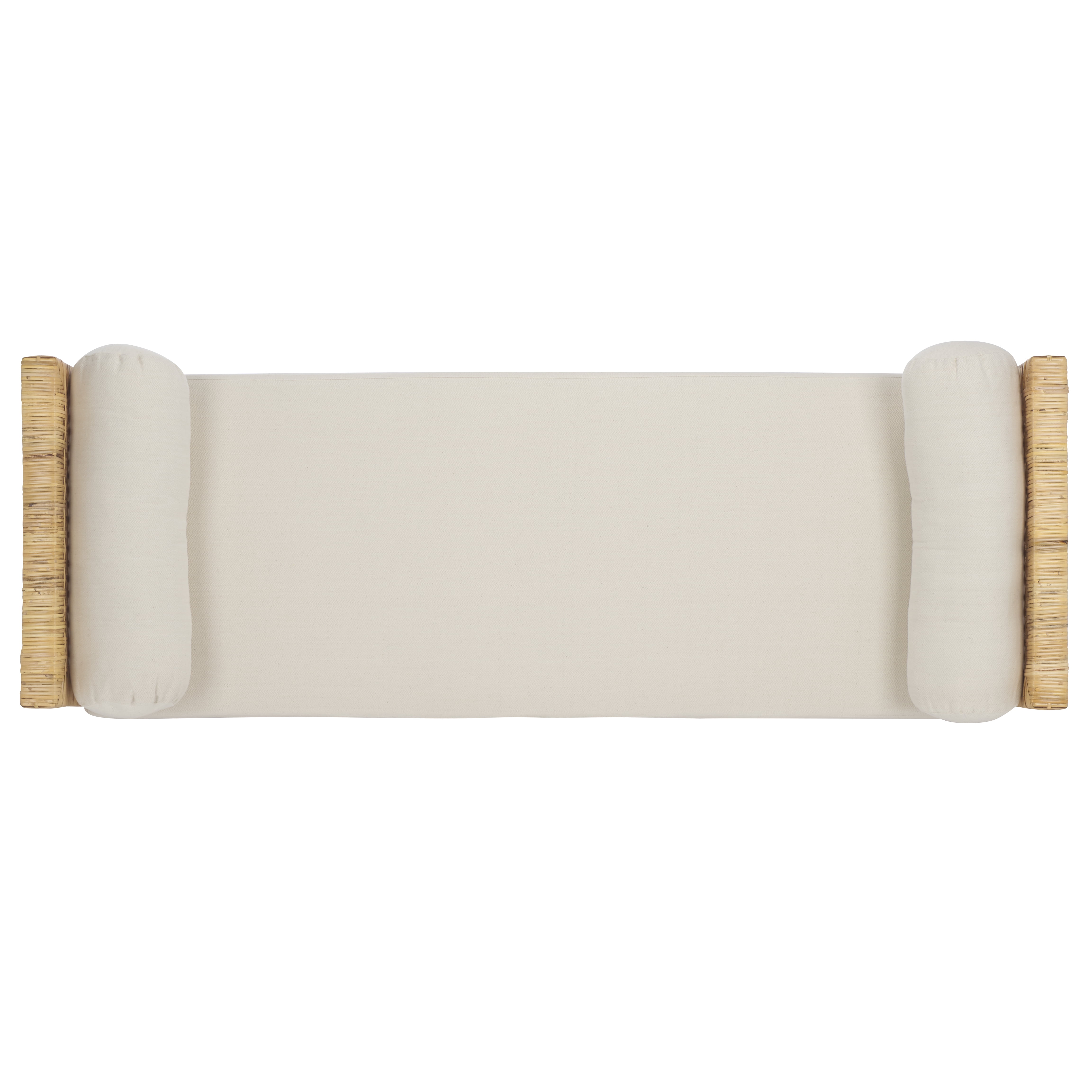 Safavieh Couture Cryslene Teakwood Upholstered Bench, Natural/White