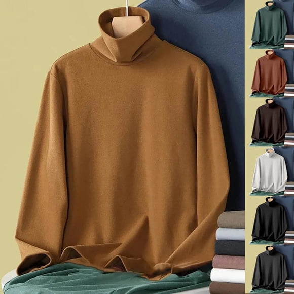 Blekii Men's Turtleneck Base Layer Shirt, Winter Thermal Underwear Top, German Velvet Brushed Long Sleeve, Warm Slim Fit for Layering, Non-Binding Comfort, Essential Cold Weather