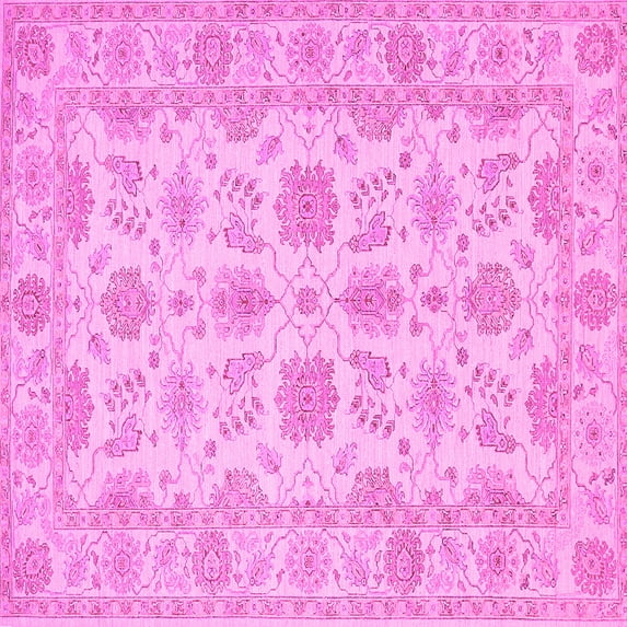 Ahgly Company Indoor Square Oriental Pink Traditional Area Rugs, 3' Square