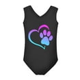 thumbnail image 2 of FOR U DESIGNS Colorful Dog Paw Heart One Piece Swimsuit for Kids Girls 3-4 Years Old Lightweight Dance Ballet Tank Leotard Cute Sleeveless Bathing Suit, 2 of 8