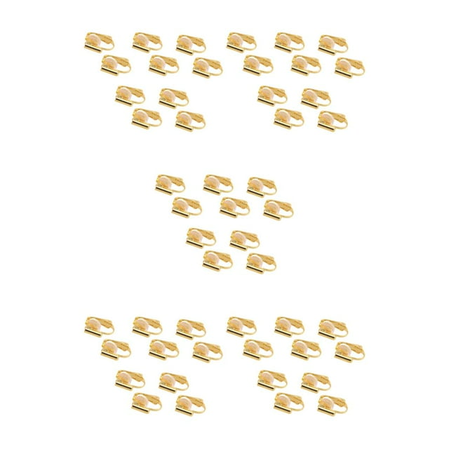 ZLight 10pcs Ear Clip Converters Earring Accessories Screw/Lever Non-Pierced Handmade with Loop Plastic Pads Findings Type9 5Set