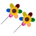 thumbnail image 4 of a polished and engaging product description based on your input:\n\n \n\n**2pcs Colorful Sunflower Pinwheel Garden Windmill Ornaments – Outdoor Lawn, 4 of 4