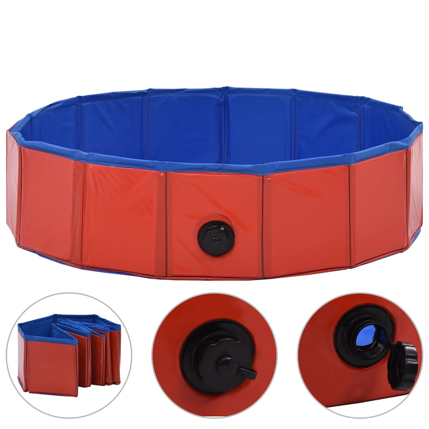 Pefilos 31.5"x7.9" Foldable Dog Swimming Pool for Large, Medium, Small Dogs, PVC Pet Pool for Outdoor Dog Bath Pool, Red Pefilos 31.5"x7.9" Foldable Dog Swimming Pool for Large, Medium, Small Dogs, PVC Pet Pool for Outdoor Dog Bath Pool, Red