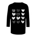 thumbnail image 5 of TKLPEHG Valentines Shirts for Women 3/4 Sleeve Tops Crewneck Valentines Day T Shirts Soft Cute Heart Print Lover Gift Tops (Black,XL), 5 of 5