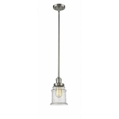 

Innovations 201S-SN-G184-LED Canton 1 Light Mini Pendant part of the Franklin Restoration Collection Brushed Satin Nickel