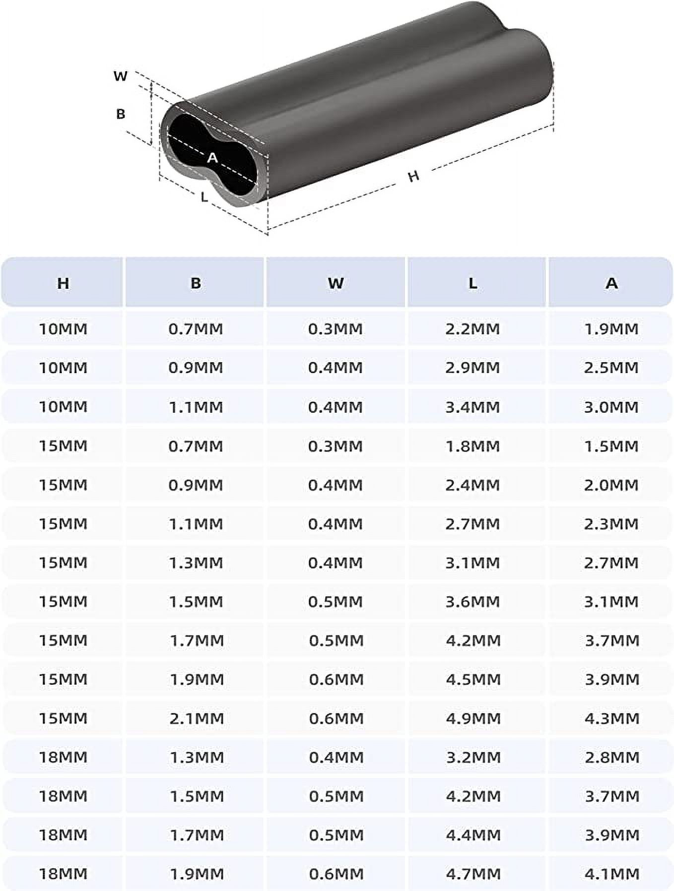 AGOOL 200pcs Copper Double Barrel Crimp Sleeves - Fishing Line Connectors Size 0.8mm-2.6mm