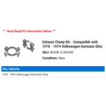 thumbnail image 2 of Exhaust Clamp Kit - Compatible with 1970 - 1974 Volkswagen Karmann Ghia 1971 1972 1973, 2 of 2