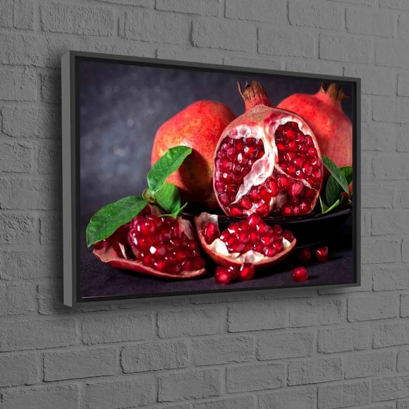 Art de Cuisine Abstrait Grenade sur Toile avec Design Mural 3D pour Décoration Intérieure Personnalisée et Idée Cadeau Unique Rouge