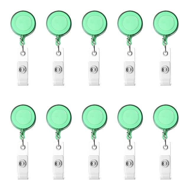 Xihbxyly Portatarjetas Retráctil, Paquete de 10, Clip Duradero para Fácil Acceso, Asegura Tus Llaves, Identificación y Tarjetas, Perfecto para Enfermeras, Maestros y Trabajadores, Diámetro de 3,2 Cm,