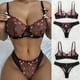 thumbnail image 2 of Gibobby Ropa interior mujer sexy Conjunto de Ropa Interior Sexy para Mujer Lenceria Erotica De Encaje con Cuello Sensual Lenceria Sexy para Mujer(Negro, CH), 2 of 5