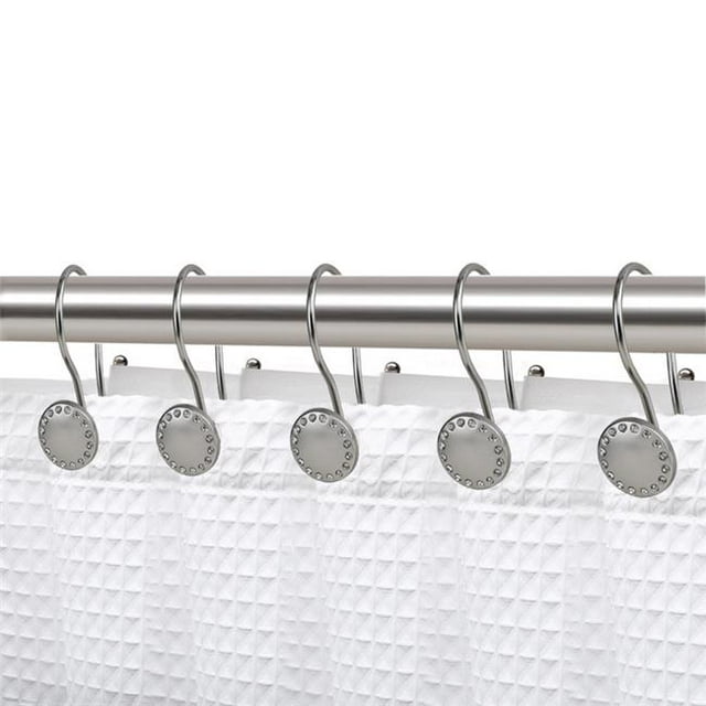 Utopia Alley HK19BN Anneaux de Rideau de Douche Résistants à la Rouille pour Salle de Bain, Nickel Brossé - Ensemble de 12