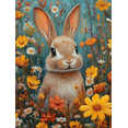 thumbnail image 1 of Qisvanset 12x16 Inch Wildflower Bunny Canvas Wall Art, Colorful Spring Rabbit Easter Nature Home Decor, 1 of 8