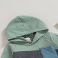 thumbnail image 4 of Baby Boy Fall Outfits Classic Long Sleeve Contrast Color Patchwork Hoodie + Pants Set Toddler Clothes, 4 of 8