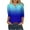 Blue, variant on Fesfesfes Yoga Top Women's Fashion Casual 3/4 Sleeve Button T-Shirt Neck Print Top Blouse Sleeveless Tops for Women S(US:4)