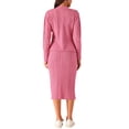 thumbnail image 3 of INSPIRE CHIC Women's' Fall Winter Casual Sweater Sets V Neck Cardigan Two Piece Outfit Midi Skirts Lounge Set S Pink, 3 of 5