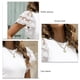 thumbnail image 5 of Camiseta de manga corta con ribete de encaje de color liso para mujer - Blanco XL Summer Chic, 5 of 5