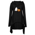 thumbnail image 4 of Women's Fashion Autumn And Winter Mid Length Long Sleeve Solid Color Halloween Print Straight Hoodie, 4 of 5