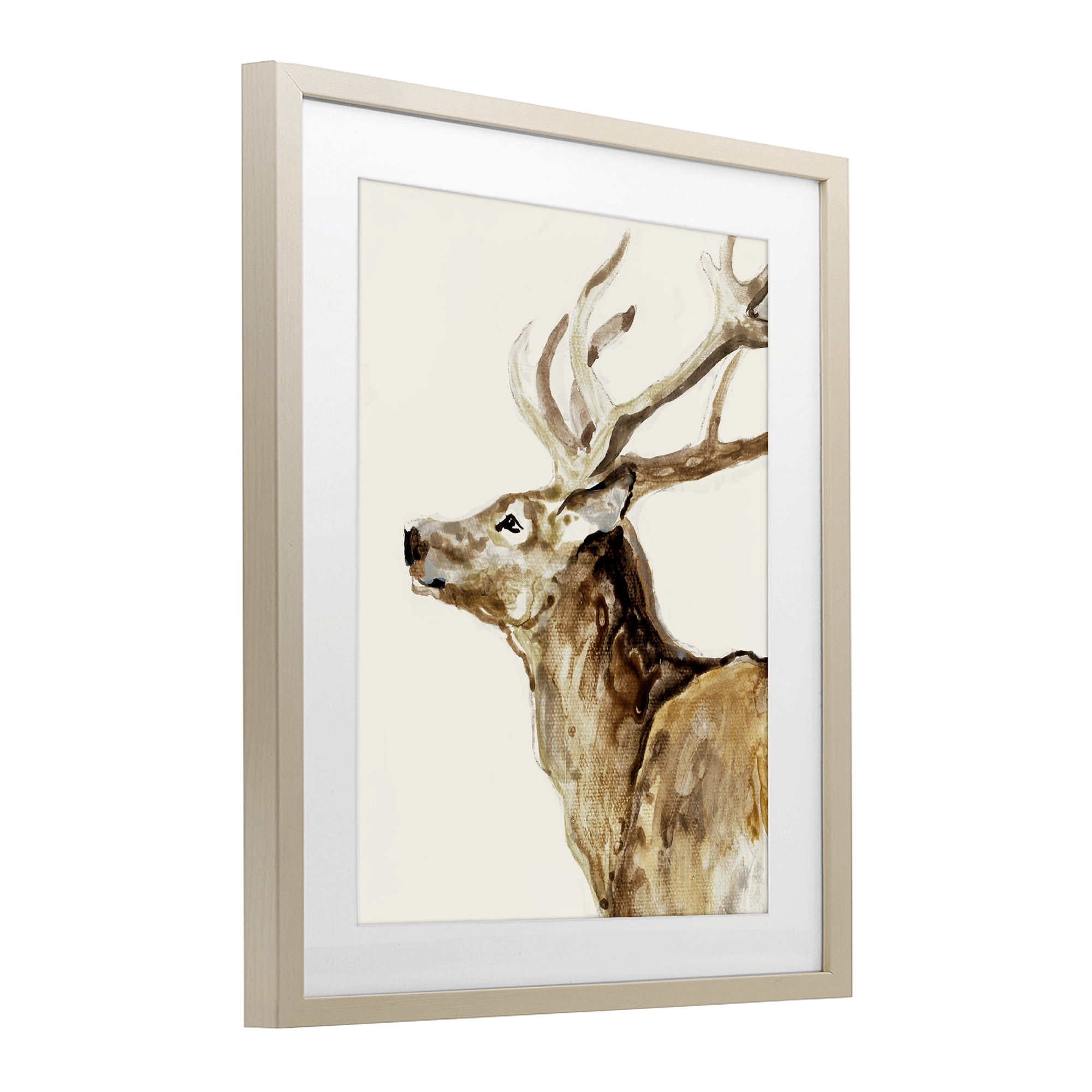 Stupell Industries Deer Portrait Profile View Birch Framed Print Under Glass, design by Lorenzo Collective