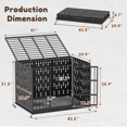 thumbnail image 6 of BOSSIN 42 Inch Steel Cushion Dog Crate Heavy Duty Chew Proof Kennel for Large Dogs, XL Metal Cage with Locking Wheels, 6 of 7