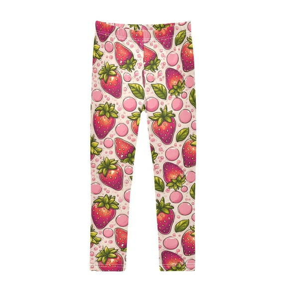 joogoo Girls' Leggings Cute Strawberry Yoga Pants 6T