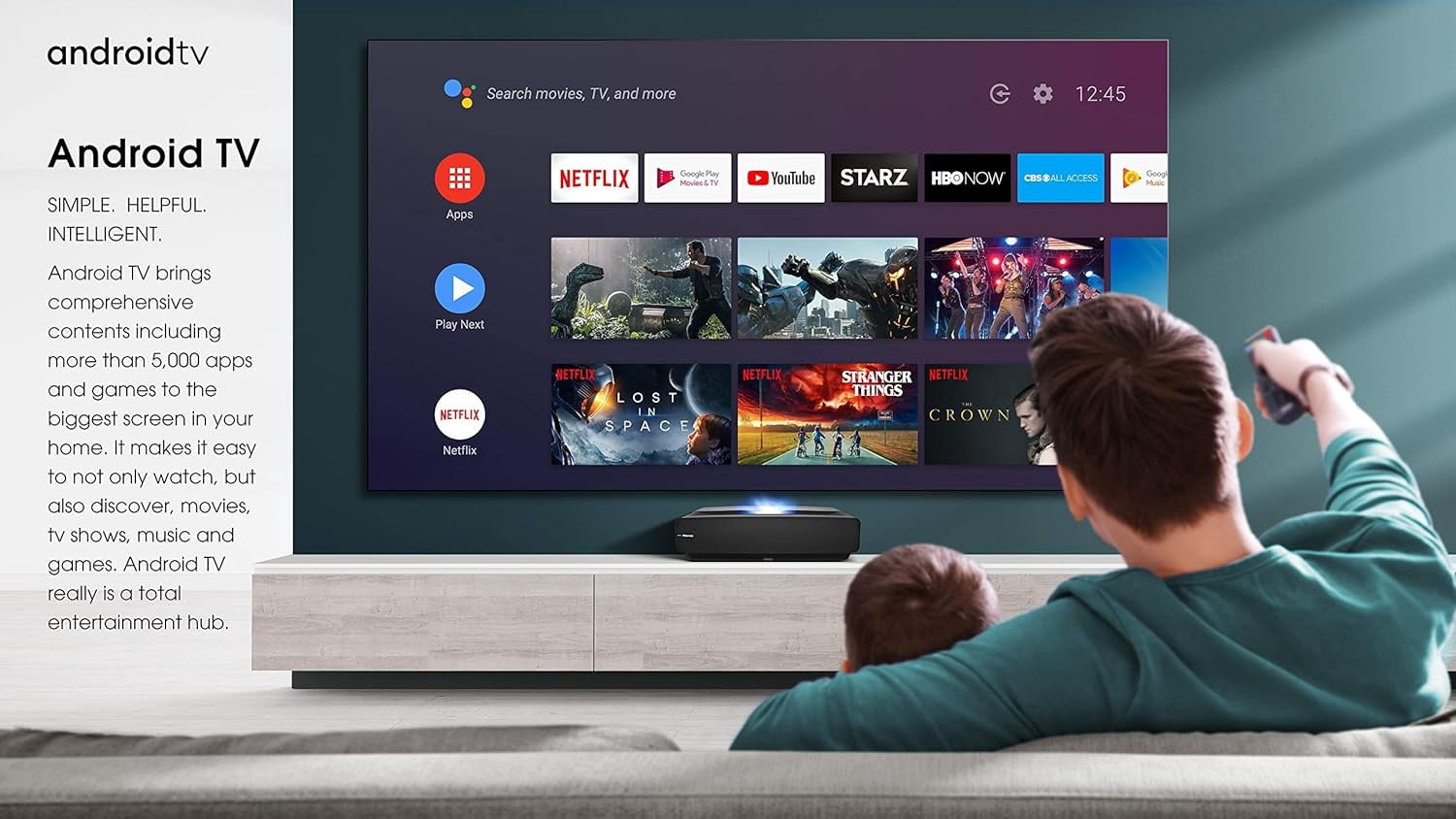 Hisense 100L5F 100" 4K UHD Smart Laser TV, Ultra Short Throw, HDR10, Dolby Atmos, ALR Screen, Vidaa OS