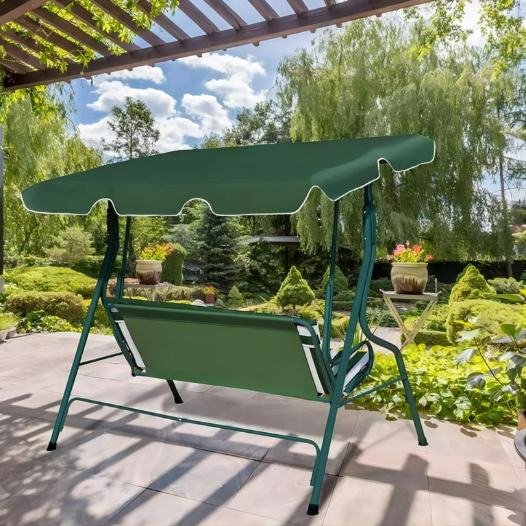YouYeap 3 Seat Outdoor Patio Swing Chair with Removable Cushion Green