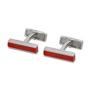 Deco Steel Cuff Links with Camelian Inlay 111318