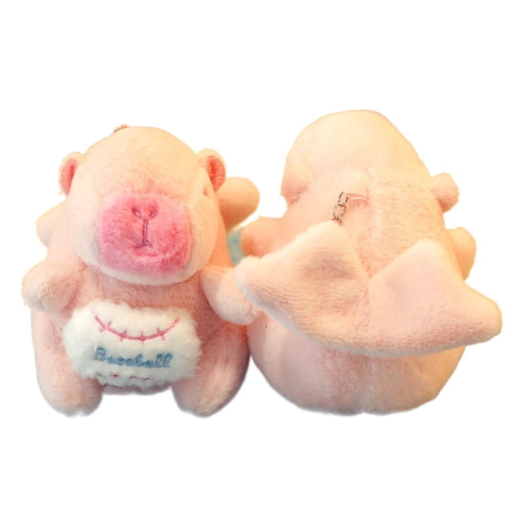 Sudadera con capucha de peluche de capibara con alas, colgante de peluche de tamaño pequeño, muñeco de simulación para fiesta de cumpleaños | en línea