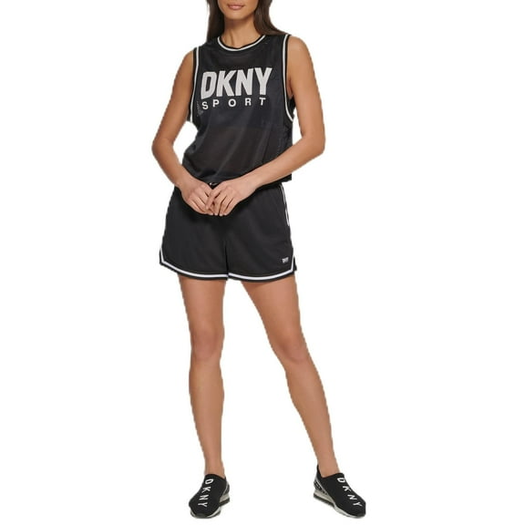 MSRP $45 Dkny Womens Summer Tops Short Sleeve T-Shirt Black Size Small