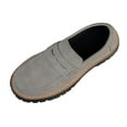 thumbnail image 2 of Viluyesy Womens Chunky Platform Loafers, Suede Leather Slip-On Comfortable Ladies Casual Dress Penny Shoes Gray US7, 2 of 8