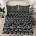 thumbnail image 2 of Feelyou Women Damask Floral Twin Sheet Sets, Black Halloween Ghost Bedding, 3 Pieces, 2 of 7