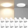 thumbnail image 1 of 12 Pack 6 Pouces 5CCT Lumière de Plafond Encastrée Sans Cadre avec Boîte de Jonction, 2700K/3000K/3500K/4000K/5000K Sélectionnable, 15W Eqv 60W 1600LM Luminosité Dimmable Sans Canette, ETL & FCC, 1 of 5