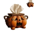 thumbnail image 2 of Halloween Pumpkin Tissue Box Holder Jack O’ Tissue Dispenser For Bathroom Kitchen Or Cute Fall Decor & Halloween Home Accessory Style Tissue Box Holder, 2 of 6