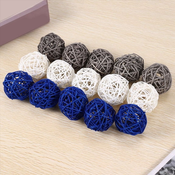 15Pcs Rattan Balls Decorative Ball Orbs Vase Fillers Table Decor, for Ceiling Grapevine Decorations
