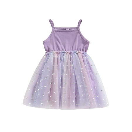 

Arvbitana 2-7 Years Toddler Girl Princess Dress Lace Tulle Dress Sleeveless Party Wedding Dress Summer Tutu Dress Bowknot Sundress for Kids