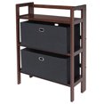 thumbnail image 1 of Torino 3-PC Set Folding Bookcase w/ Fabric Basket, 1 of 9