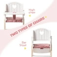 thumbnail image 4 of Robud Play High Chair, Pretend Play High Chair with Cushion, Movable Table, Wooden Baby Doll Accessories, Fits 18-20 Inch Dolls, White, 4 of 9
