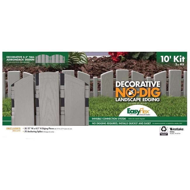 Easyflex 7030443 10 ft. x 4.5 in. Plastic Gray Landscape Edging Kit
